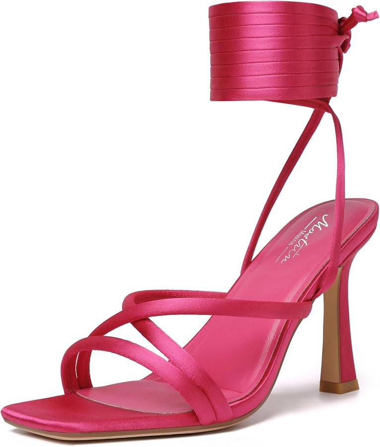 Mostrin Womens Sandals Strappy Heels for Women Lace Up Square Open Toe Heels Tie Up High Heeled S... | Amazon (US)