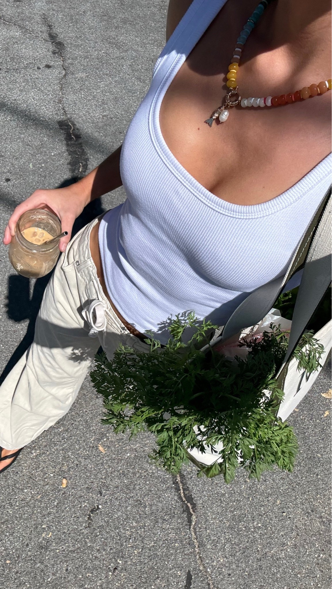Wearing Xs in tank! Pants are from tjmax! linked similar drawstring pants