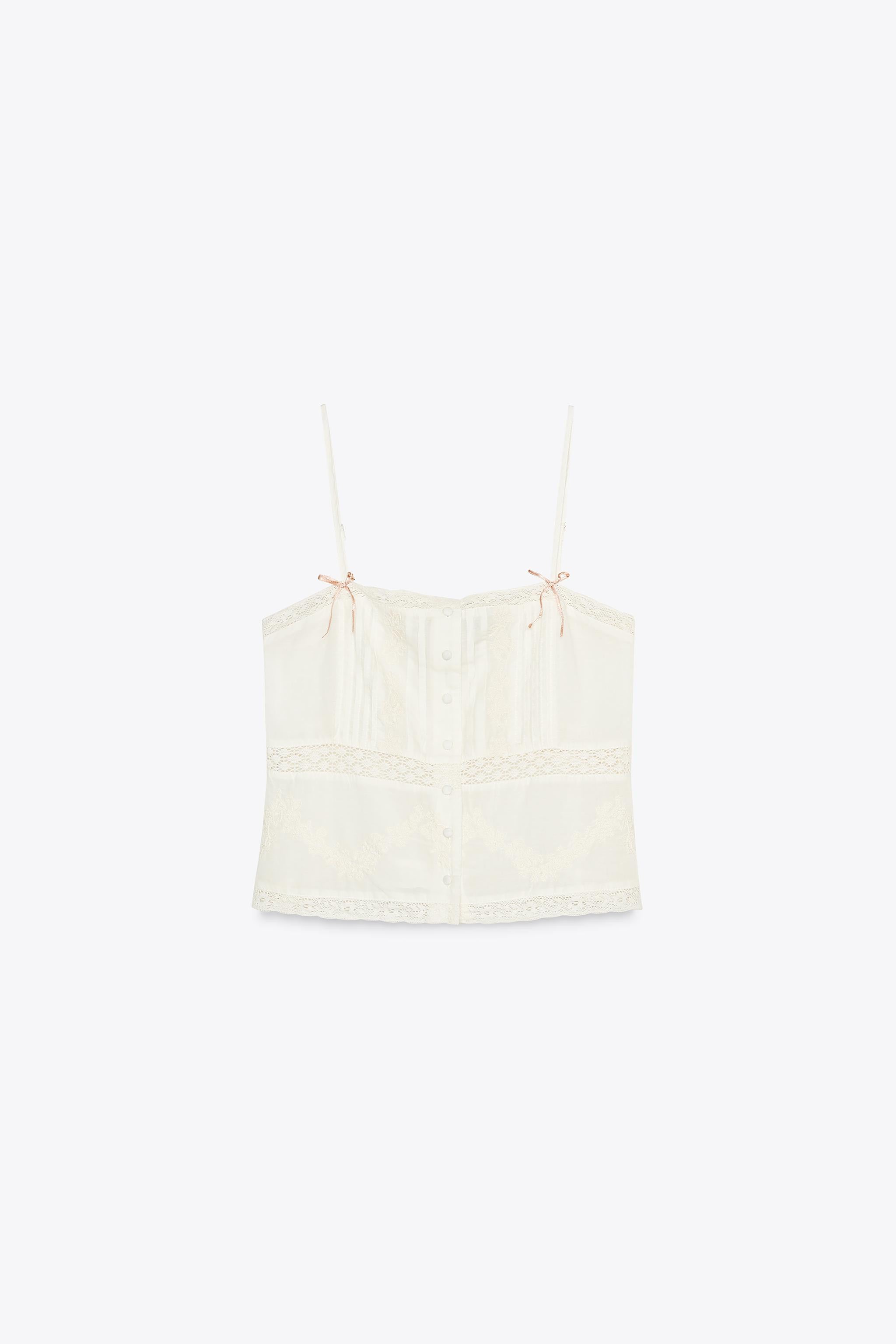EMBROIDERED BOW TOP | Zara US