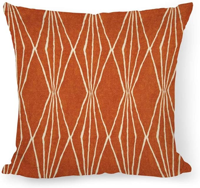 Burnt Orange Pillow Cover Decorator Pillow Cover Home Decor Pillow Rust Diamonds Cushion Cushion ... | Amazon (US)