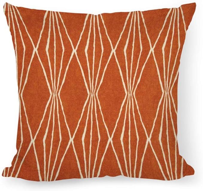 Burnt Orange Pillow Cover Decorator Pillow Cover Home Decor Pillow Rust Diamonds Cushion Cushion ... | Amazon (US)