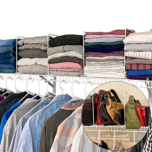 Evelots 8 Pack Closet Wire Shelf Divider-New & Improved-Separator-Easy Clip-Steel | Amazon (US)
