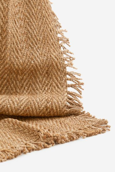Jute Rug with Fringe - Beige - Home All | H&M US | H&M (US + CA)