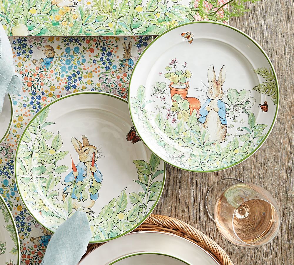 Peter Rabbit™ Garden Assorted Stoneware Salad Plates - Set of 4 | Pottery Barn (US)
