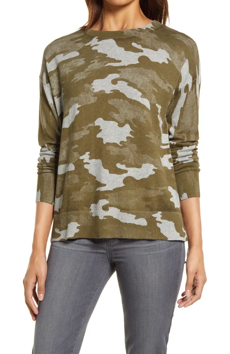 Camo Cotton Blend Sweater | Nordstrom