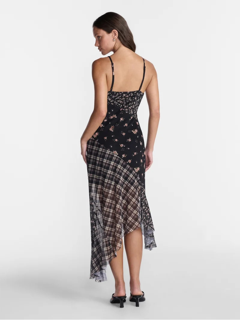 No Boundaries Mix Midi Dress, Women's XXS-XXL | Walmart (US)