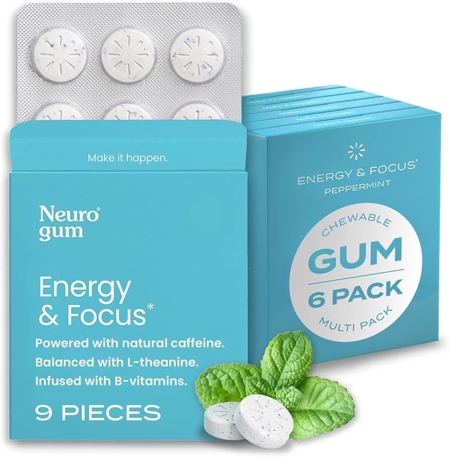 NeuroGum Energy Caffeine Gum (54 Pieces) - Sugar Free with L-theanine + Caffeine + Vitamin B12 & ... | Amazon (US)
