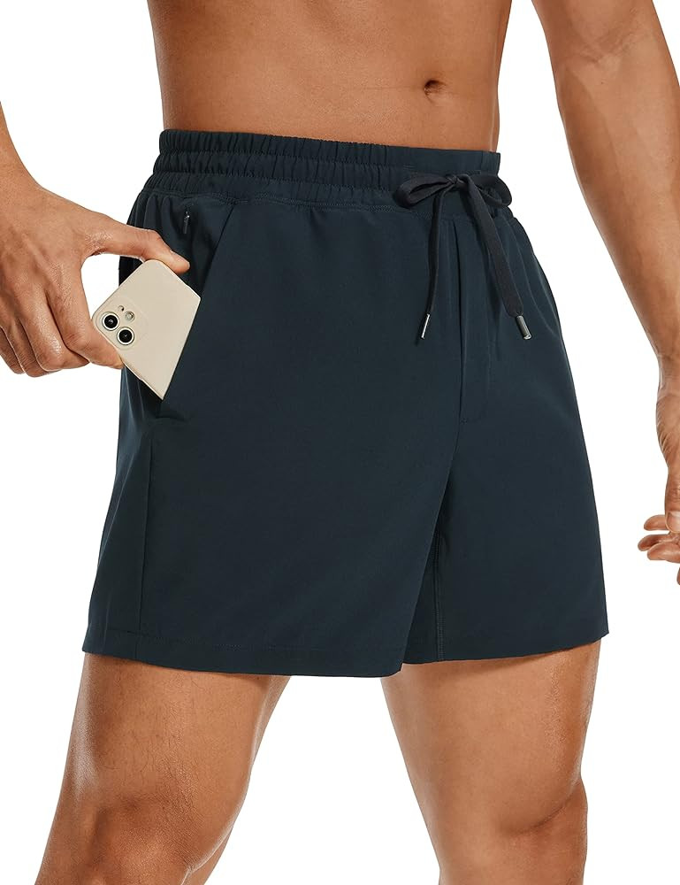 CRZ YOGA Men's Linerless Workout Shorts - 5'' Lightweight Quick Dry for Running Sports Athletic G... | Amazon (US)