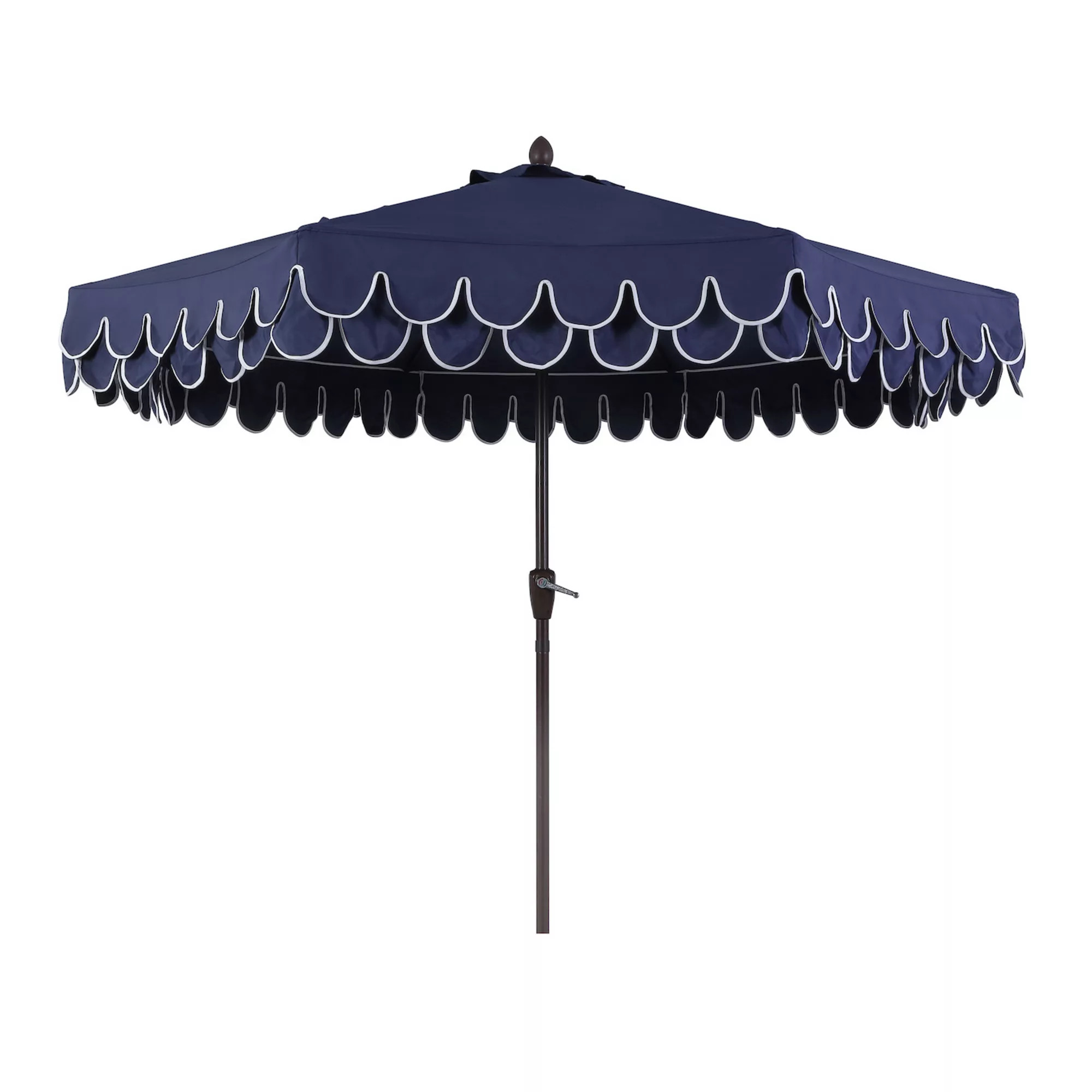 9ft Fringe Market Patio Umbrella Auto-tilt, Crank, Wind Vent Uv Protection | Kohl's