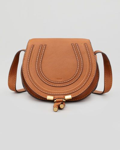 Marcie Small Leather Crossbody Bag, Tan | Neiman Marcus