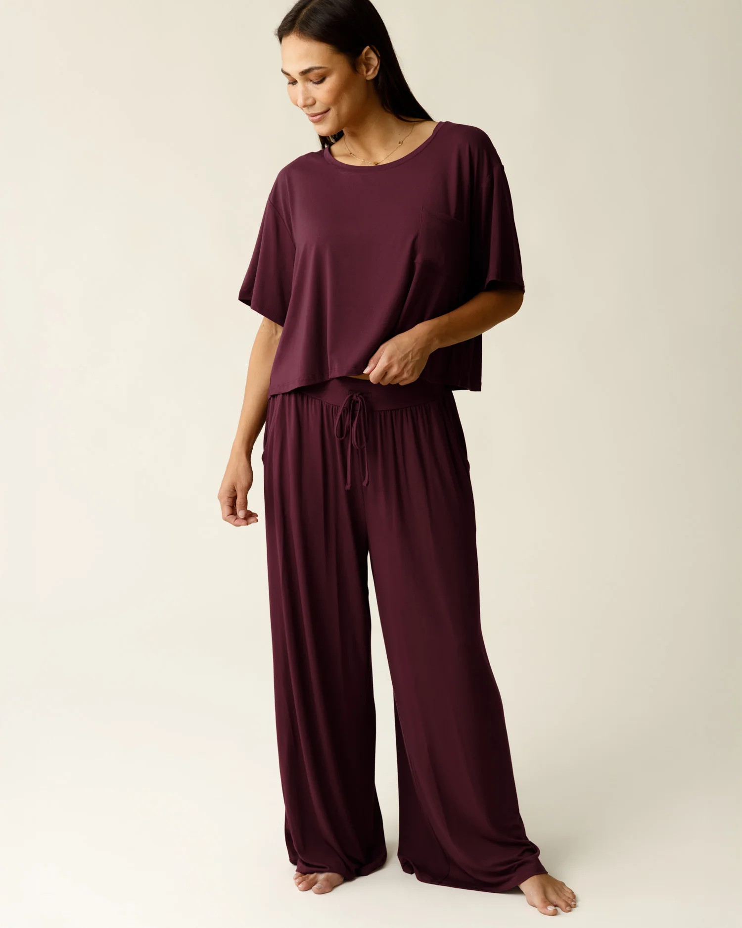 Aria Bamboo Casual Lounge Pant | Deep Burgundy - Kindred Bravely | Kindred Bravely