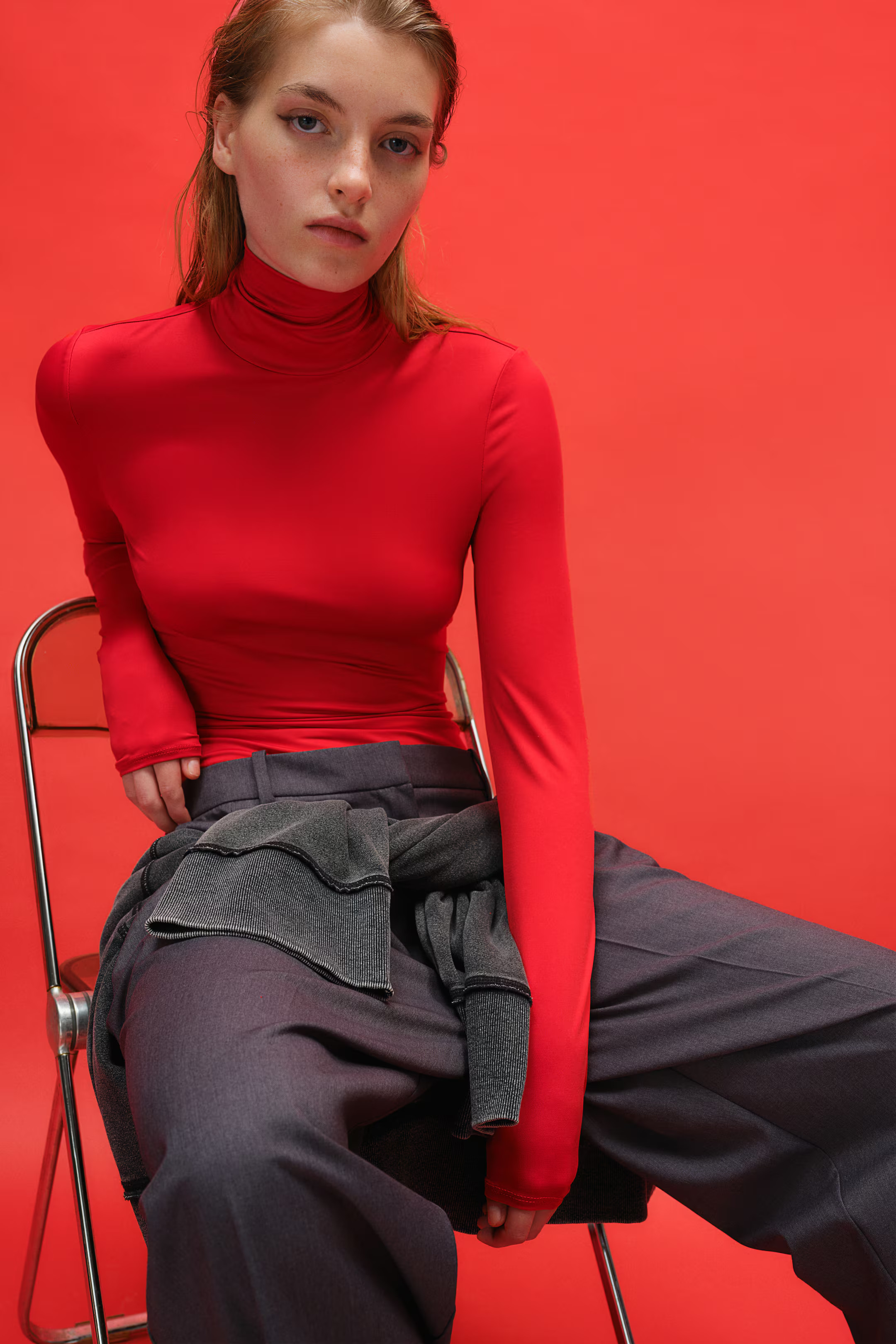 Polo-neck body - Red - Ladies | H&M GB | H&M (UK, MY, IN, SG, PH, TW, HK)