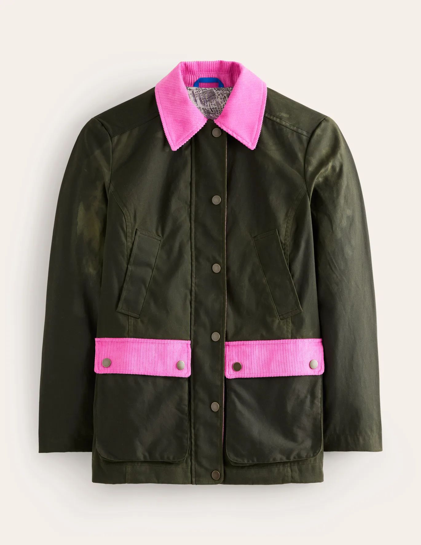 Heritage Wax Jacket - Winter Moss, Cherries Jubilee | Boden US | Boden (US)