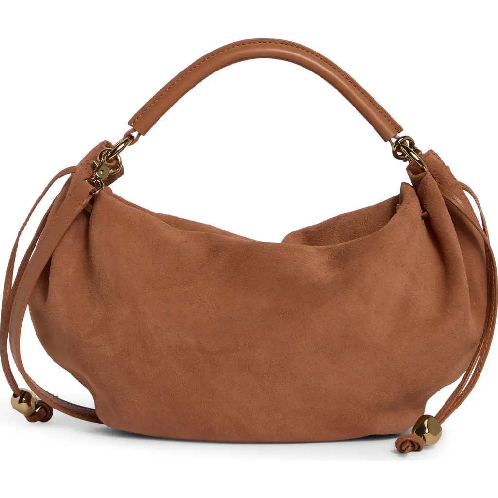 Madewell The Camren Gathered Suede Shoulder Bag in Warm Umber at Nordstrom Rack | Nordstrom Rack