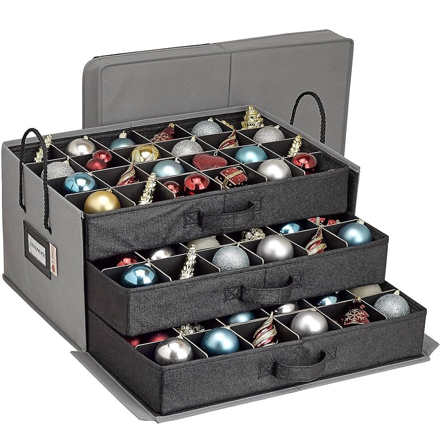 HOLDN’ STORAGE Christmas Ornament Storage Box with Dividers, Holds 72 Ornaments (3 Inch), Large... | Amazon (US)