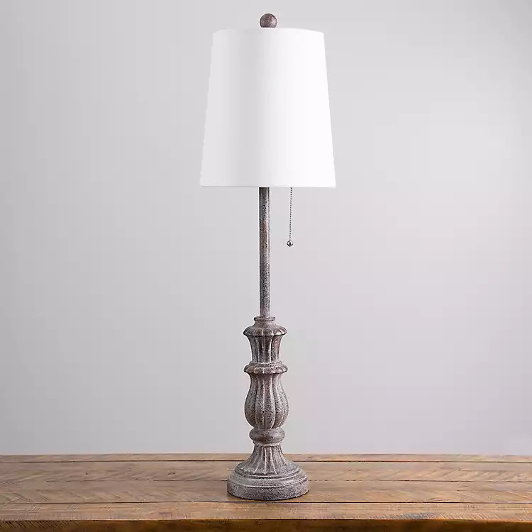 Distressed Antique Gray Buffet Lamp | Kirkland's Home