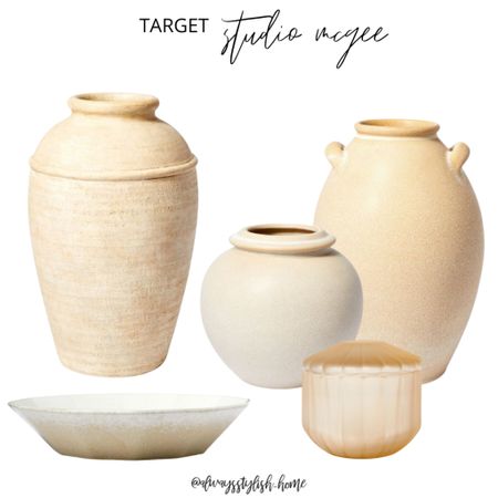 New target x studio McGee! Terracotta vase, low cream vase, tall vase with handles, fluted glass canister, ceramic angular bowl, cream vase, beige vase, cream bowl,

#LTKFind #LTKhome
