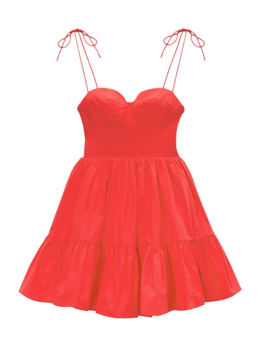 Landry Smocked Bustier Minidress | Saks Fifth Avenue