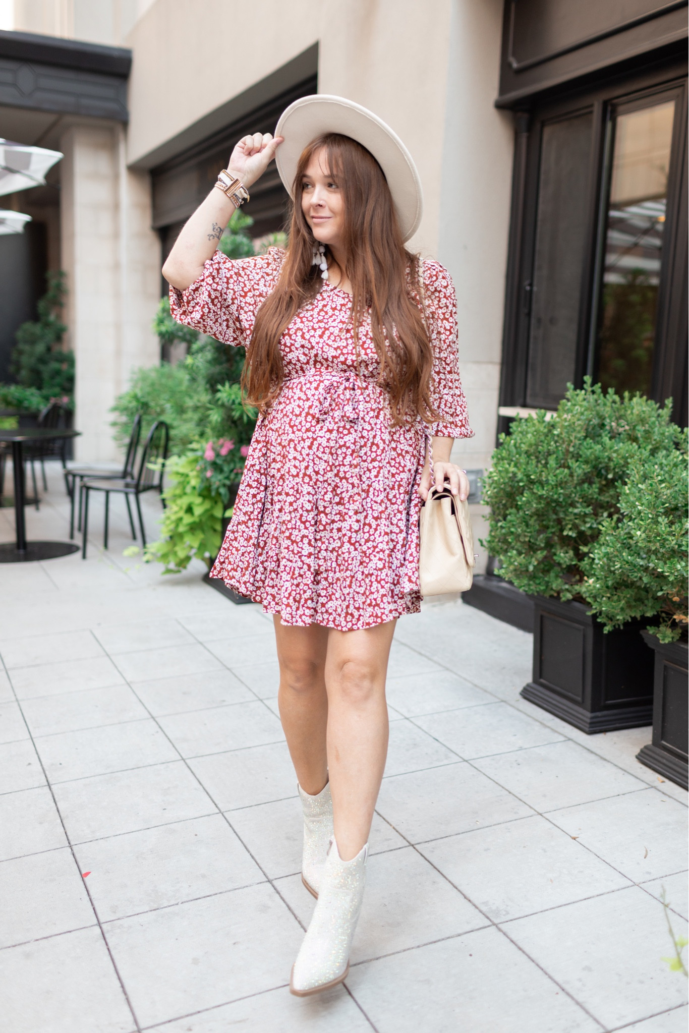 Fall dresses, fall dress, fall fashion, fall outfits, fall outfit, white boots, white booties, fall outfit idea, floral dress, long sleeve floral dress, western boots 

#LTKunder100 #LTKSeasonal #LTKshoecrush