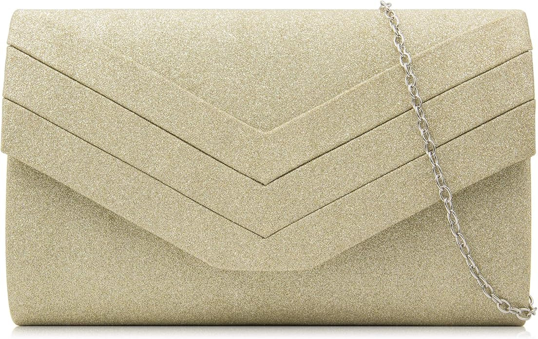 Milisente Evening Bag for Women, Suede Envelope Evening Purses Crossbody Shoulder Clutch Bag | Amazon (US)