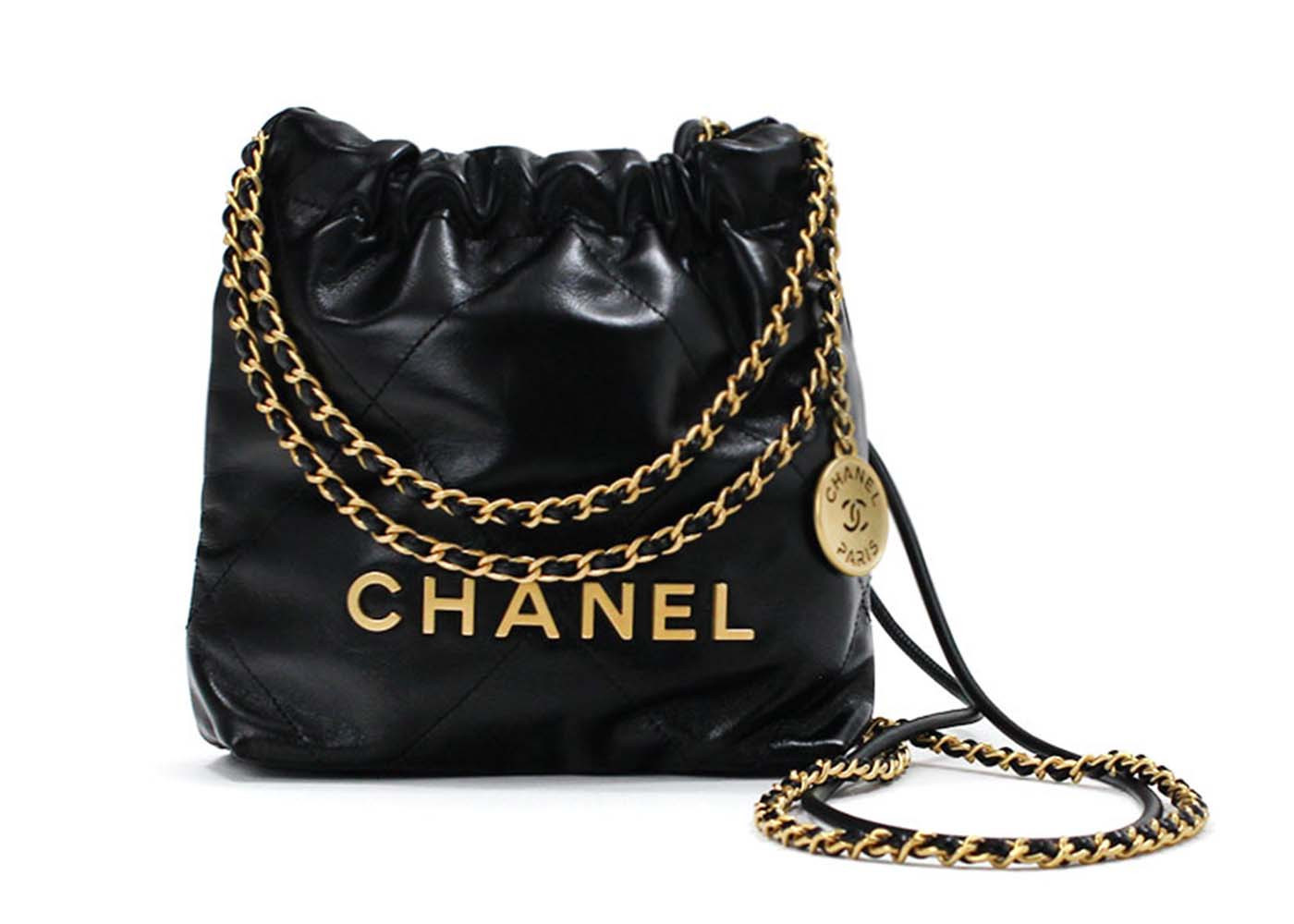 Chanel 22 Handbag Mini 23S Shiny Calfskin Black | StockX