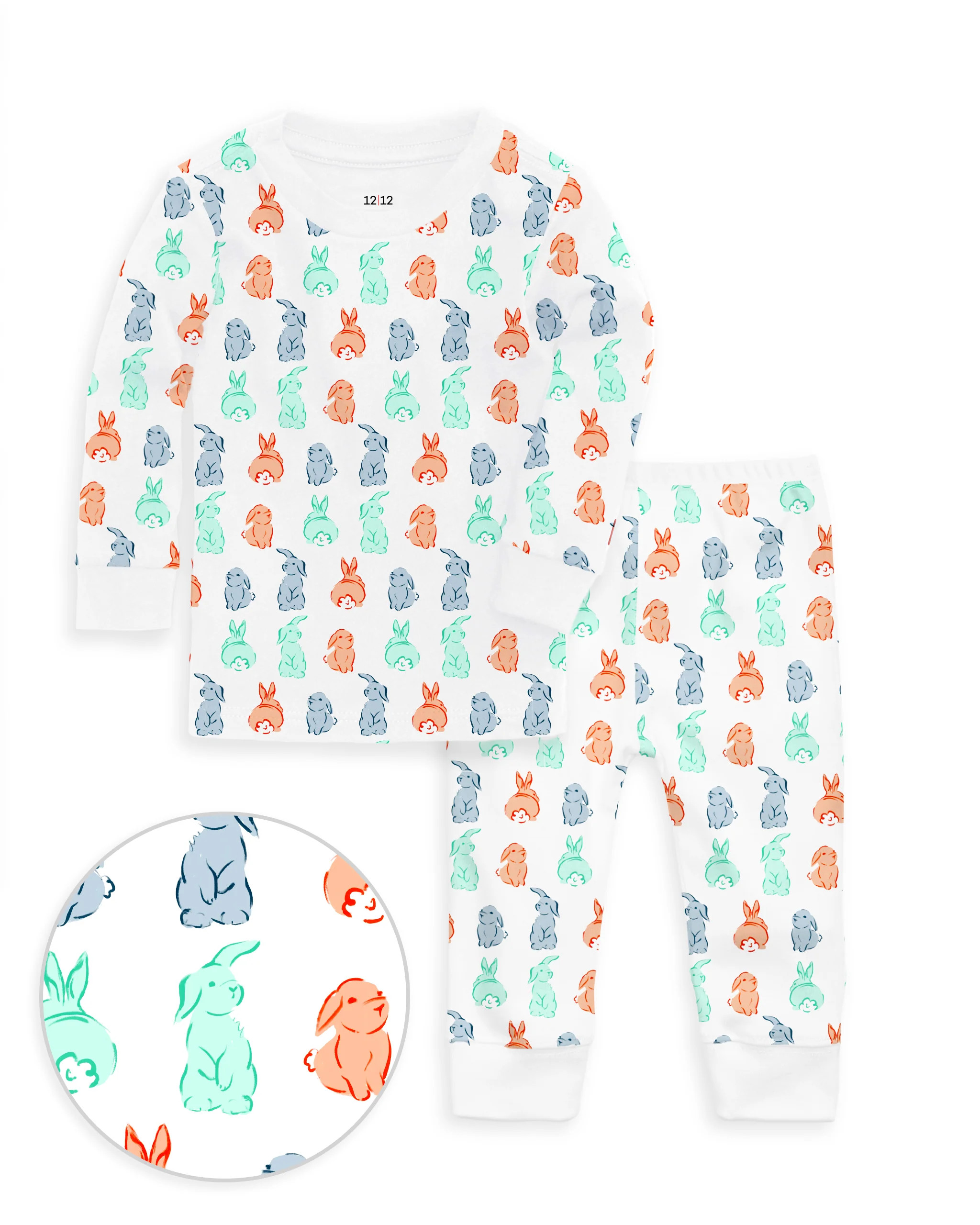 The Organic Long Sleeve Pajama Set [Bunny Tails] | 1212