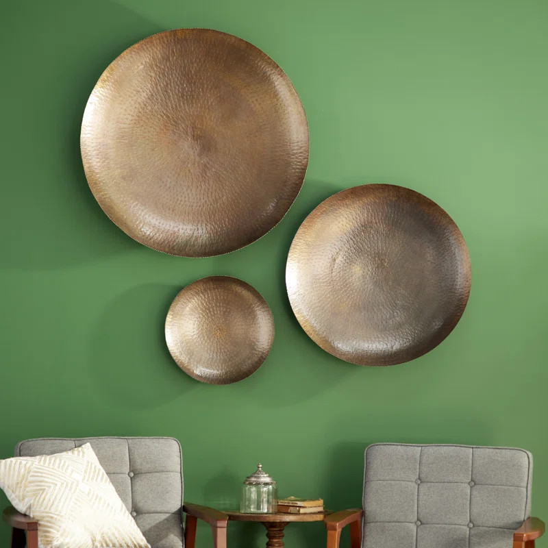 3 Piece Hammered Metal Wall Décor Set | Wayfair Professional