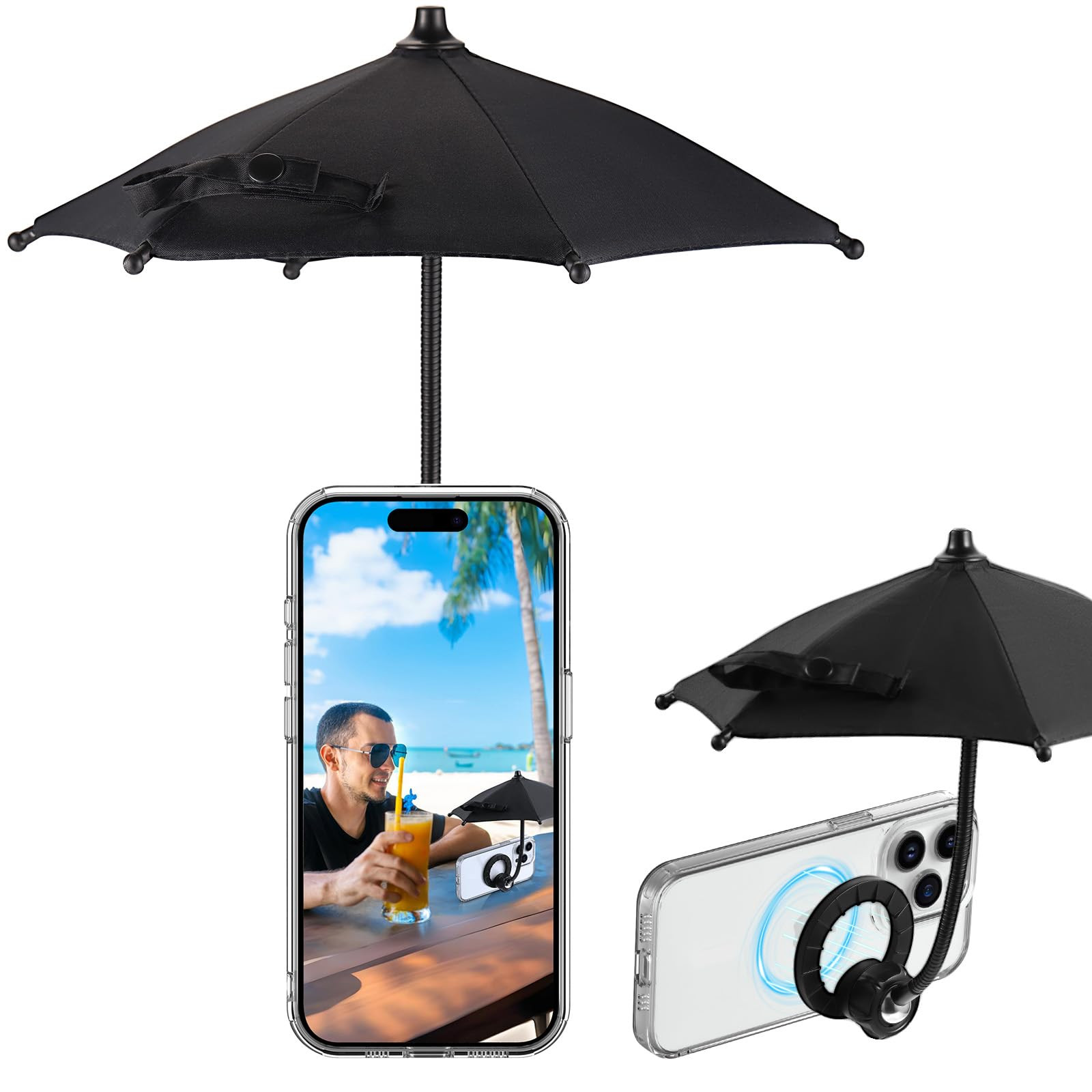 OUTXE Magnetic Phone Umbrella, Universal Mini Tanning Sun Shade Cover Compatible with Magsafe Cel... | Amazon (US)