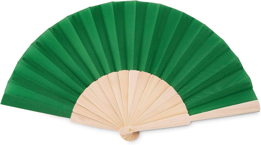 F\u00e4cher aus Holz und Polycotton, gr\u00fcn | Amazon (DE)