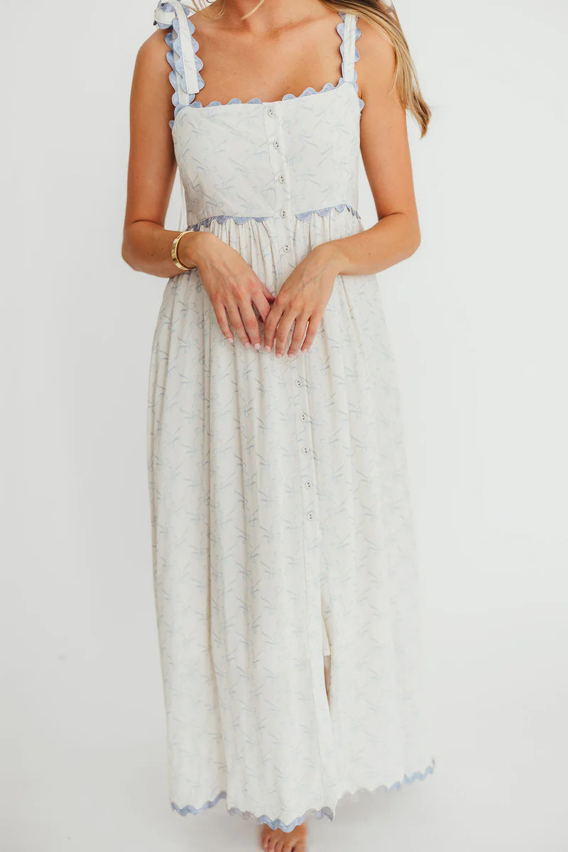 Amber Maxi Dress in Baby Blue - Nursing Friendly | Worth Collective