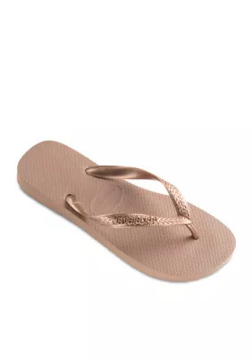 Havaianas Top Tiras Flip Flops, Gold, 11M-12M | Belk