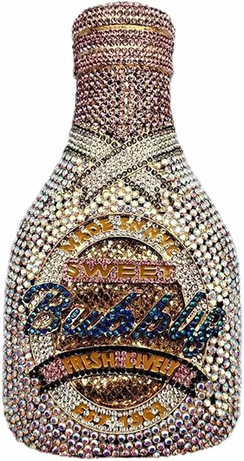 Women Champagne Bottle Rhinestone Clutch Unique Evening Bag Crystal Dinner Handbag Bride Purse fo... | Amazon (US)