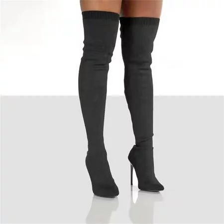 Tawop High Knee Boots For Women 2022autumn And Winter New Heel Over The Knee Boots Flying Woven Stre | Walmart (US)