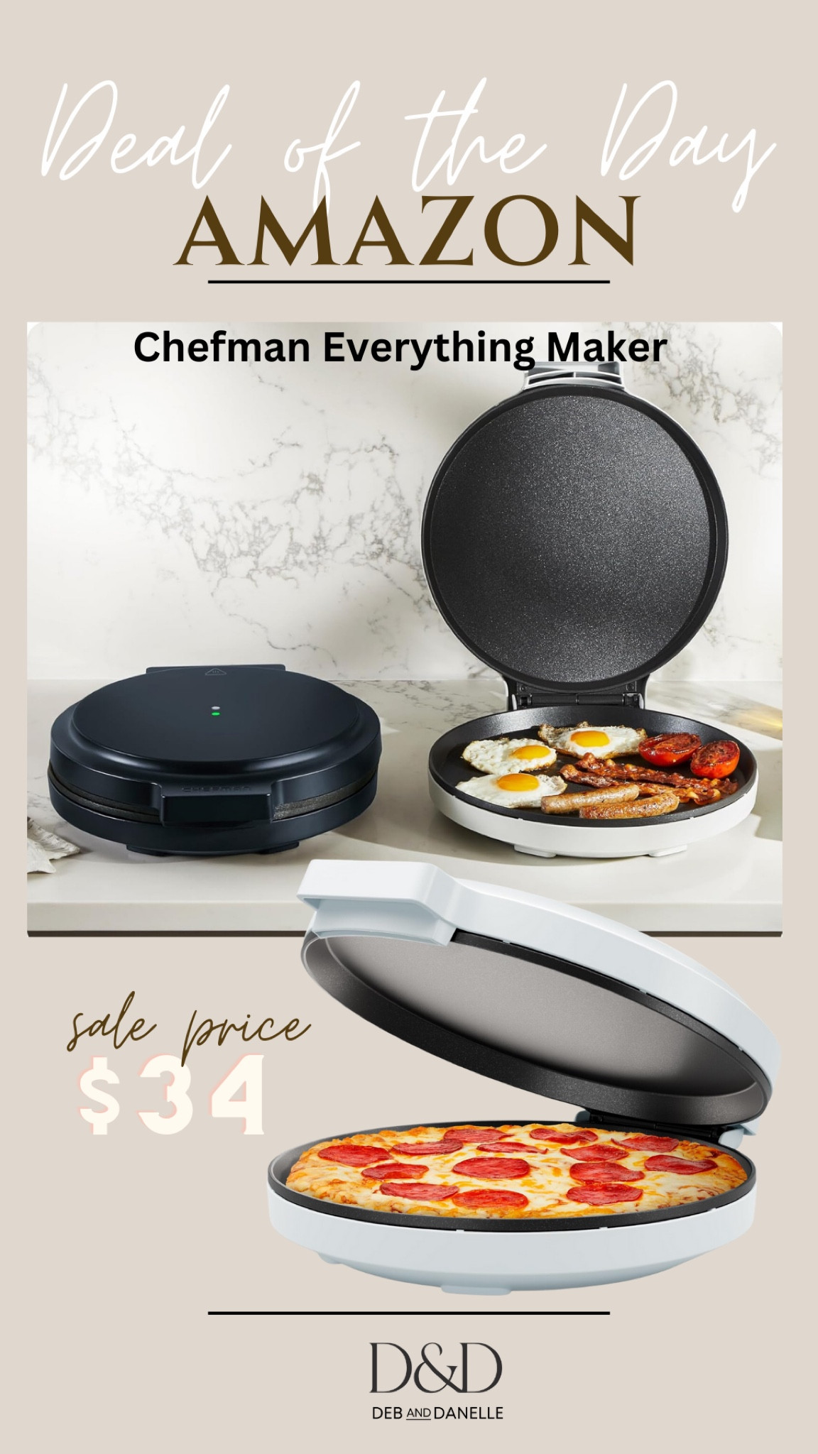 Amazon Deal of the Day: the Chefman Everything Maker and Pizza Oven is currently 33% off with an additional $5 off coupon! No buttons or temperature selections, just plug it in and start cooking in 3 minutes! At this price, this kitchen gadget would make an excellent Christmas gift! 

#LTKHome #LTKSaleAlert #LTKFindsUnder50