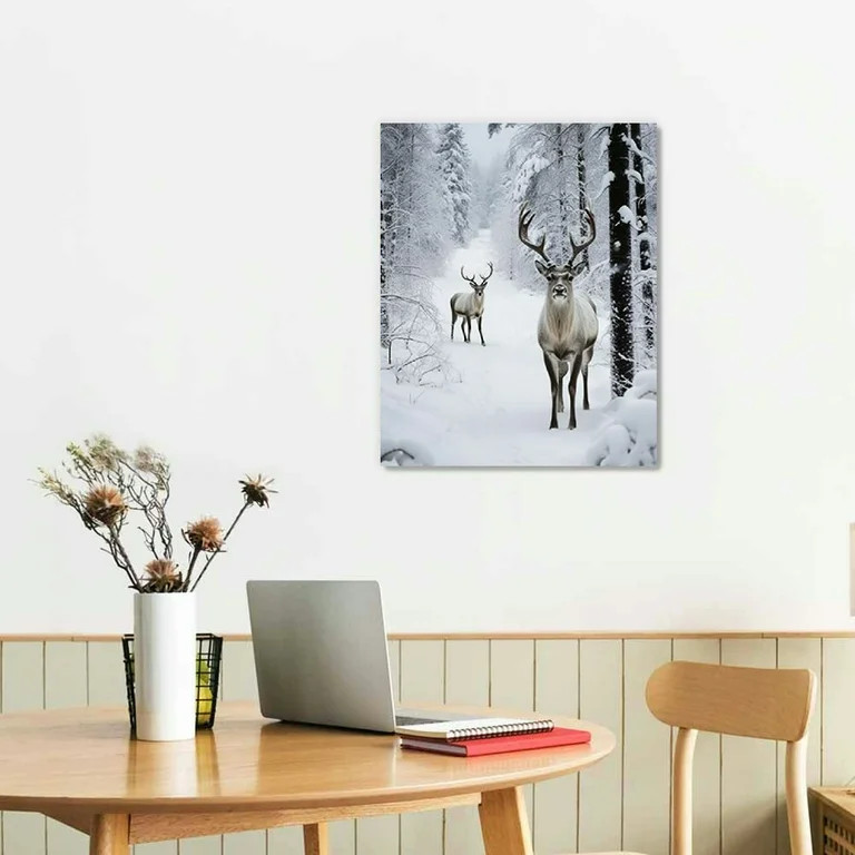ONETECH BACKYMRART Prints Animal Poster Winter Canvas Wall Art 3 Piece Nordic Christmas Snow Cove... | Walmart (US)