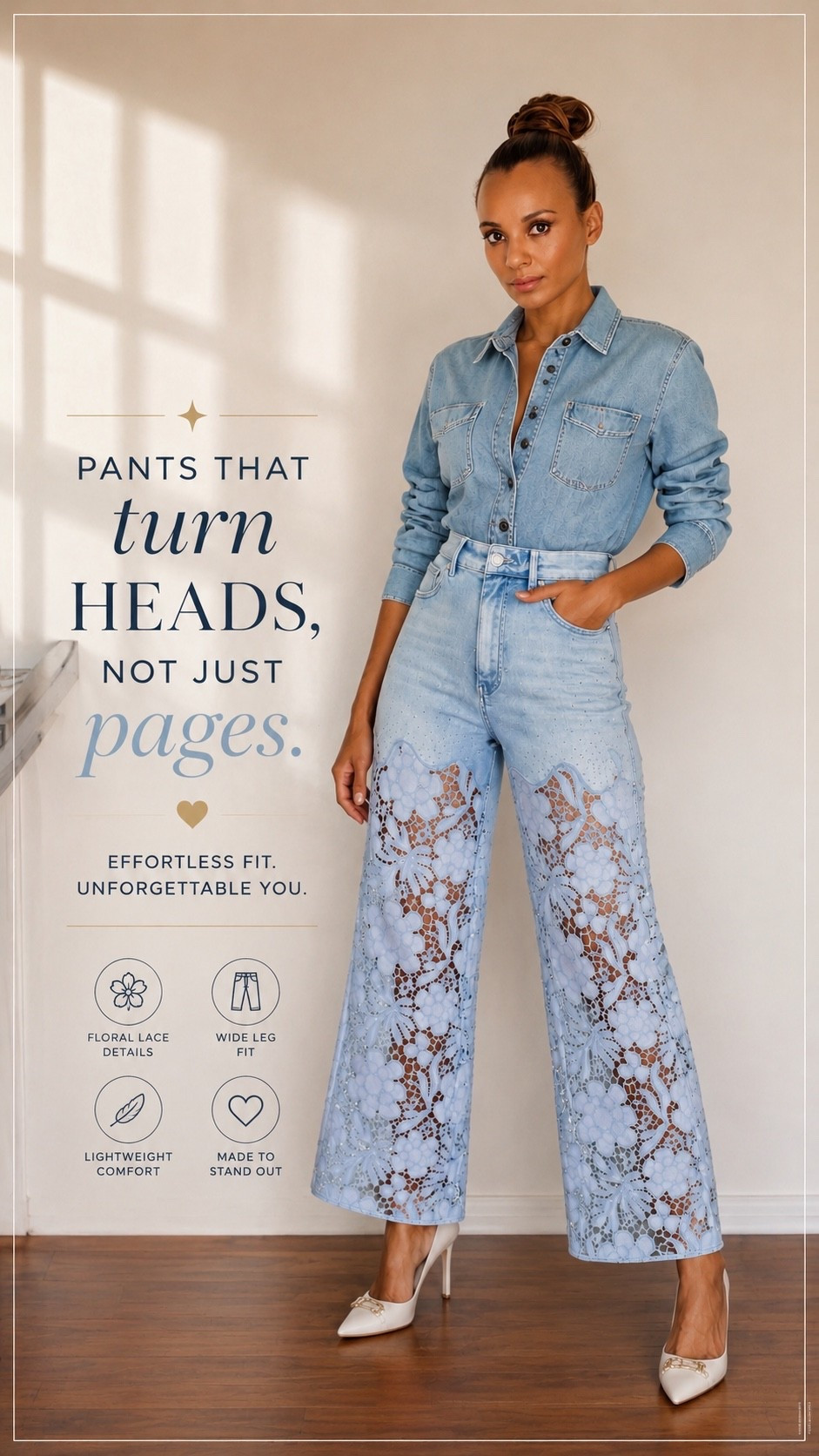 Serving denim looks that do all the talking 💙✨ These lace-detail jeans are the statement piece your closet needs. #LTKStyle #DenimLover #WideLegJeans #FashionFinds #OOTD #ChicStyle #StyleInspo #EverydayFashion #TrendAlert #LTKFashion

#LTKgrwm #LTKootd #LTKOver40