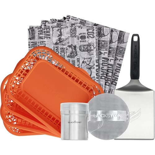 Blackstone 6277 Smash and Serve Burger Kit — Includes Stainless Steel XL Burger Spatula, 7” Smash Burger Press, Spice Dredge, (4) Burger Baskets & (20) Burger Basket Liners, Tools Dishwasher Safe | Amazon (US)