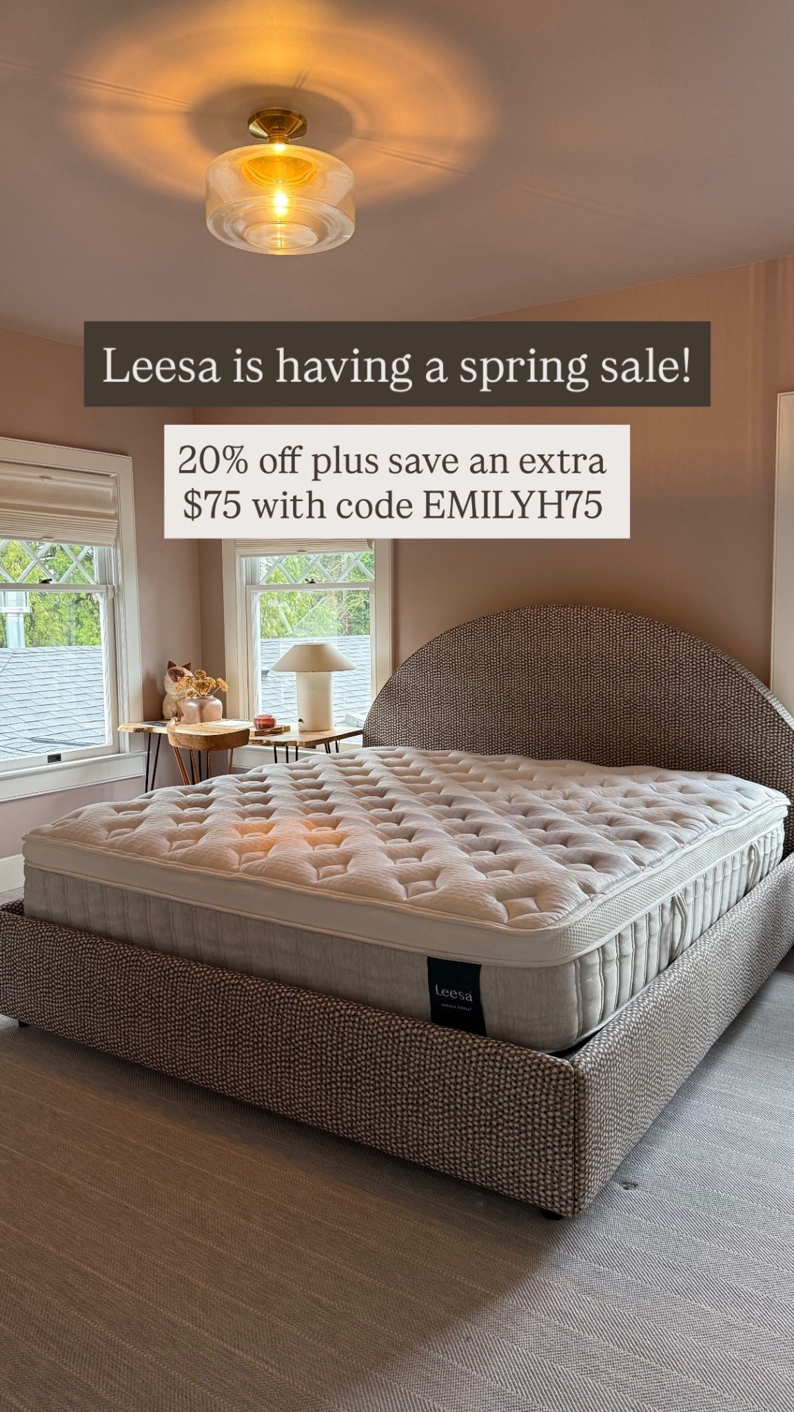 You guys know I’m obsessed with our Leesa Sapira Chill Hybrid mattress so we had to get one for our guest room - my in-laws came to visit over Easter and had nothing but great things to say about their new bed:) if you’re in the market for a mattress, check out Leesa’s spring sale to save 20% and use code EMILYH75 to save an extra $75! @leesasleep #leesasleep #leesapartner #ad