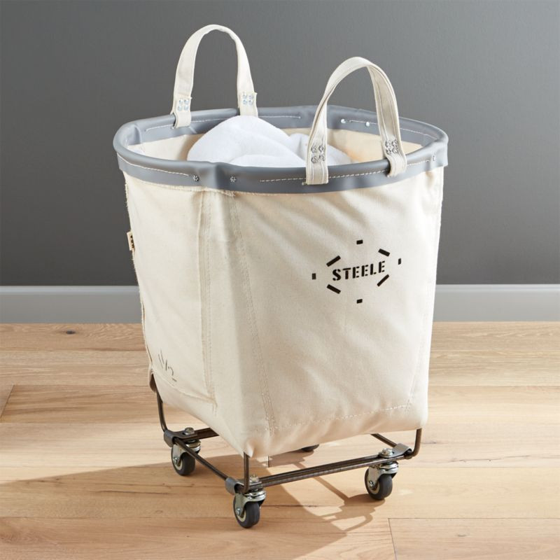 Steele Round Canvas Basket + Reviews | Crate and Barrel | Crate & Barrel