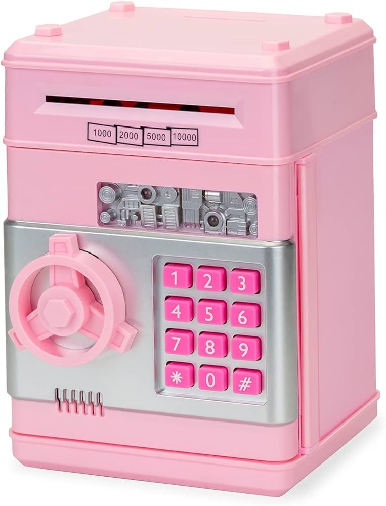 Pink Piggy Bank Cash Coin Can ATM Bank Electronic Money Bank Money Saving Box for Teen Girl Toy A... | Amazon (US)