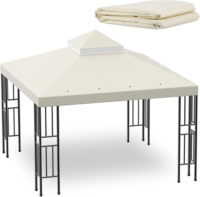Sumfaller 10x10 FT Gazebo Replacement Canopy Top Cover Double Tiered Canopy Top Cover for Patio G... | Amazon (US)