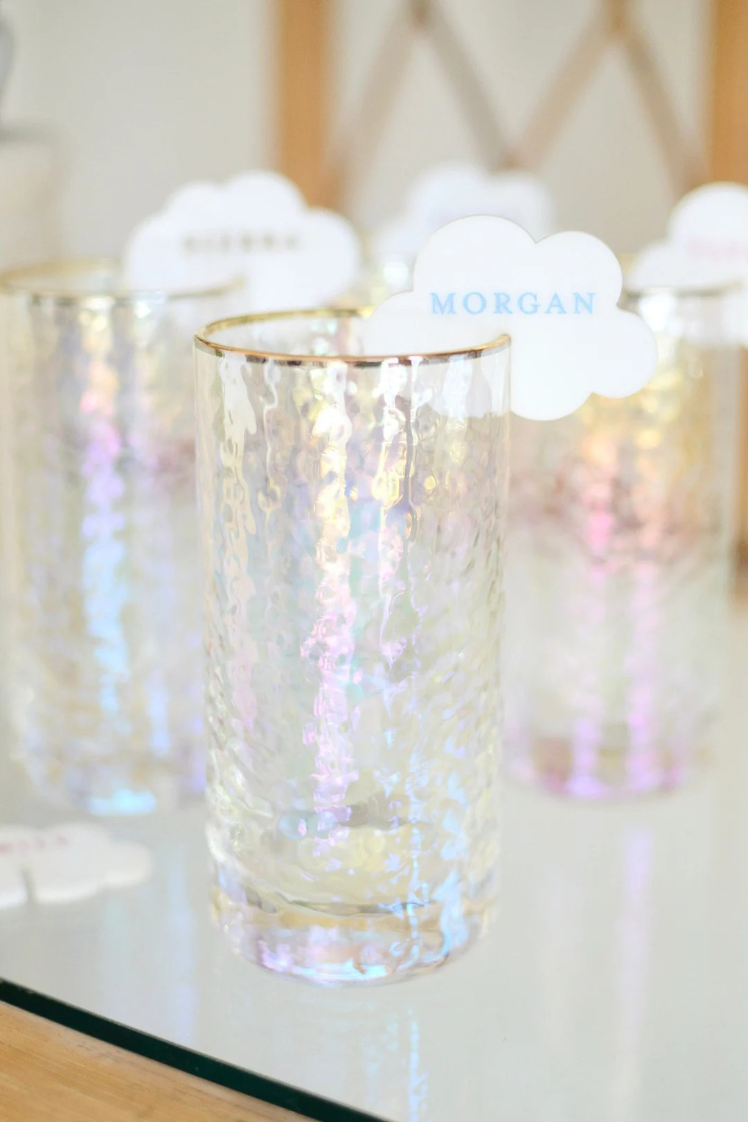 Custom Cloud Glass Charm, Glass Charm, Drink Topper, Drink Tag, Glass Tag *glass not included* | Etsy (US)