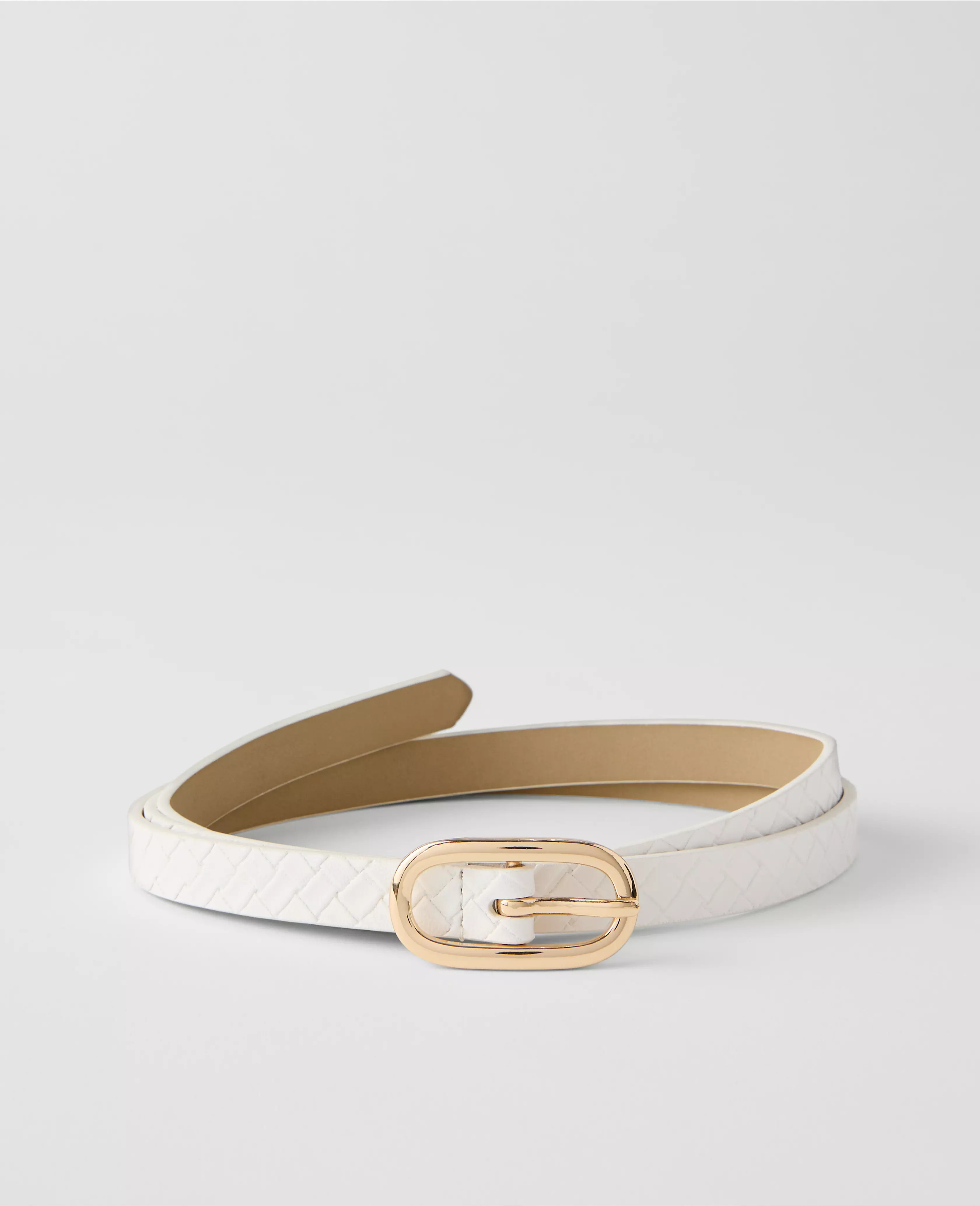 Skinny Woven Leather Belt | Ann Taylor