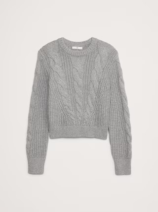Cotton-Blend Cable-Knit Sweater | Banana Republic (US)