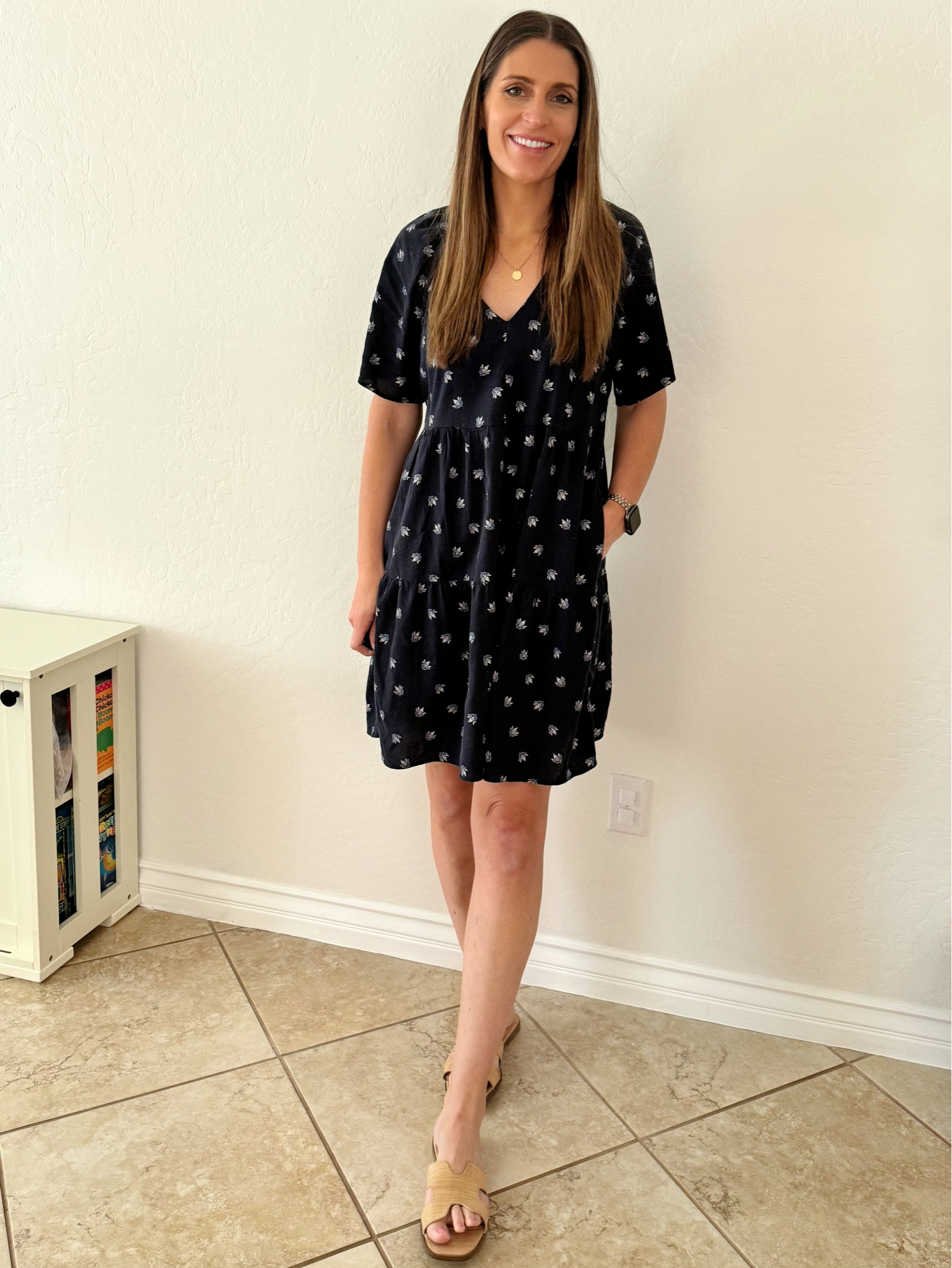 This swing dress is on sale today for $12!! 😱It’s so comfy and forgiving without being too shapeless. Runs TTS, I’m wearing a M 

Sandals also marked down to $16!

#LTKFindsUnder50 #LTKSaleAlert