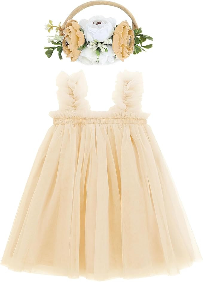 Century Star Baby Girl Dresses First Birthday Outfit Girl 1st Birthday Girl Outfit Baptism Toddle... | Amazon (US)