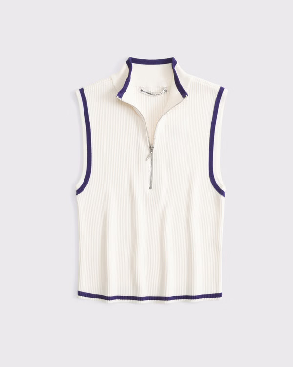 Women's Sleeveless Half-Zip Sweater | Women's New Arrivals | Abercrombie.com | Abercrombie & Fitch (US)