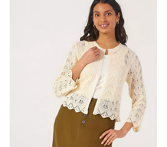 JDY Susi 3/4 Sleeve Knitted Cardigan - QVC UK | QVC UK