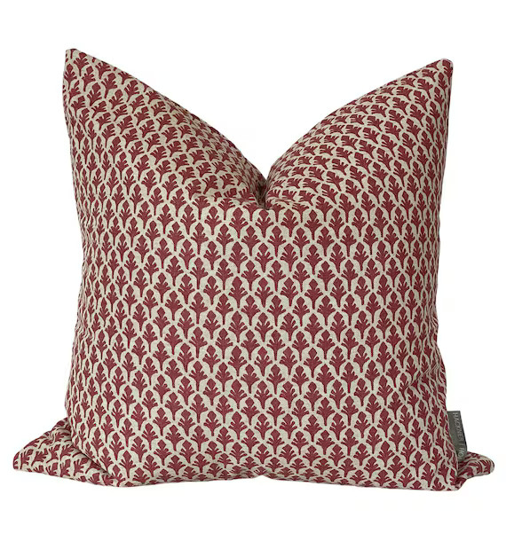 Leaf Pillow Cover - Berry | Decorative pillow cover, Floral Pillow Cover, Designer Pillow Cover, ... | Etsy (US)