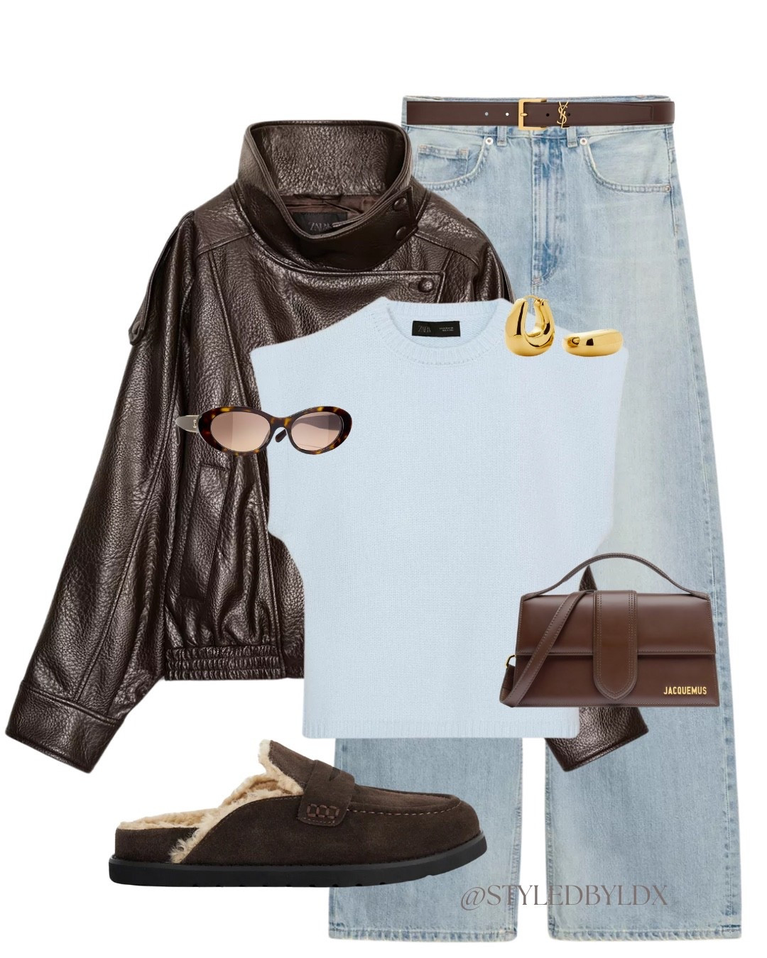 Brown and blue combo - jeans - leather jacket - everyday look 

#LTKuk #LTKFashionMonth #LTKstyletip